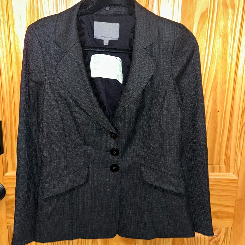 Nordstrom classiques entier blazer with removable lace trim.